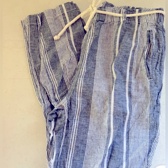 Sigrid Olsen striped cotton and linen pant size Large - Picture 1 of 7